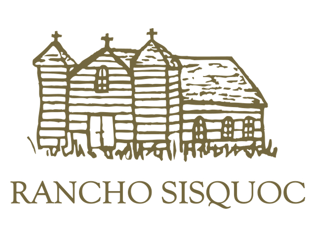 Rancho Sisquoc logo. A hand drawn image of the San Ramon Chapel with the words Rancho Sisquoc beneath.